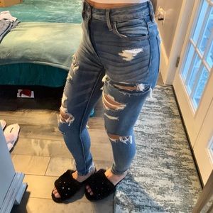 American Eagle high waisted ribbed jeans
